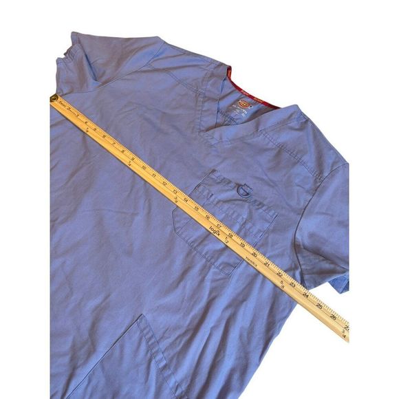 Dickies Mens Blue V-Neck Scrub Top With Pockets Size XL - Picture 5 of 7